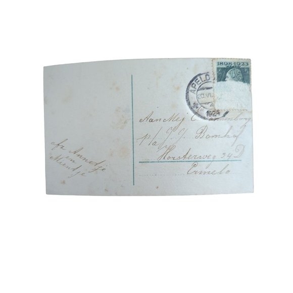 RPPC Cute Dutch Girl with Flowers Colorized Small Art 1924 Torn Stamp 98 Years - Picture 6 of 9